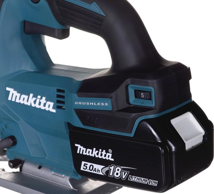 Actual product image Makita DJV 184 RTJ Battery Pendulum Jigsaw 18 V Brushless + 2x Battery 5,0 Ah + Charger + Makpac