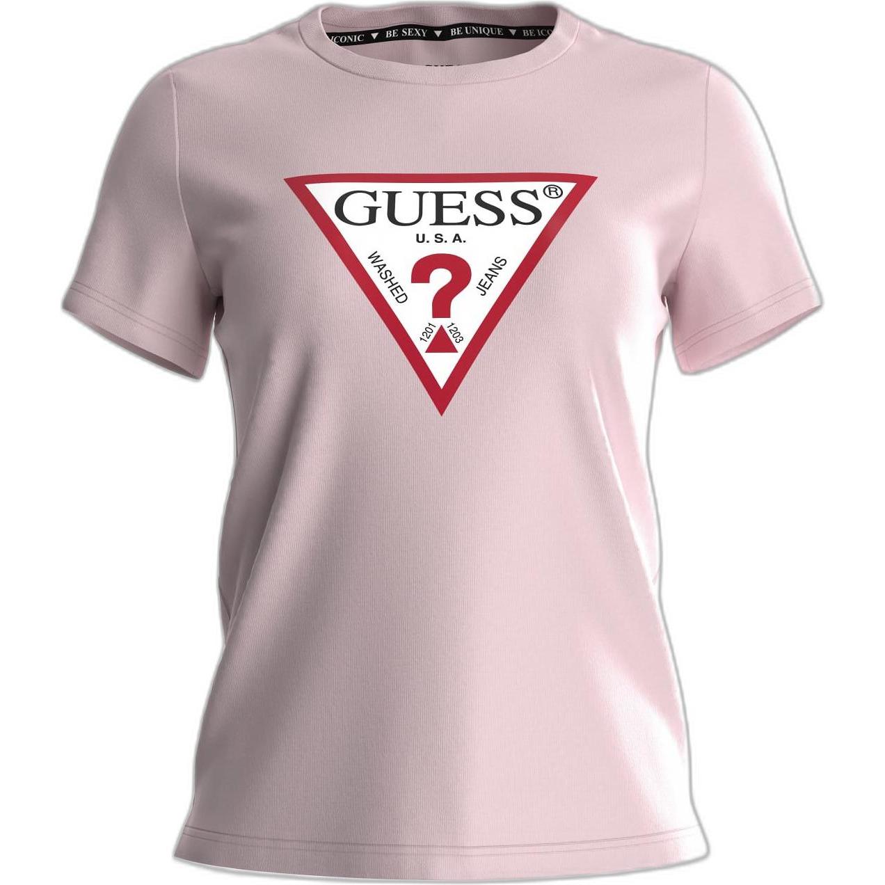 Guess, Damen, Shirt, Damen T-Shirt Original Tee, Pink, (L)