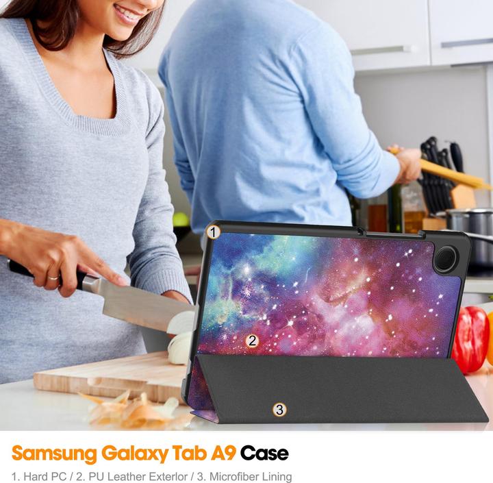 Produktbild Lobwerk Hülle für Samsung Galaxy Tab A9 X110 X115 X117 2023 8.7 Zoll Smart Cover Etui mit Standfunktion und (Samsung Galaxy Tab A9)