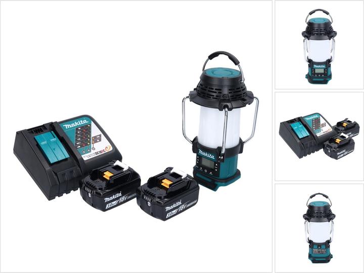Produktbild Makita DMR 055 RF Akku Radio 18 V FM mit Laterne 360° Taschenlampe + 2x Akku 3,0 Ah + Ladegerät (FM, AM, Radio Frequency (RF))
