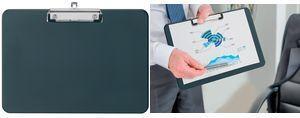Actual product image Maul Writing tablet A4 landscape plastic clip black (A4, Landscape)