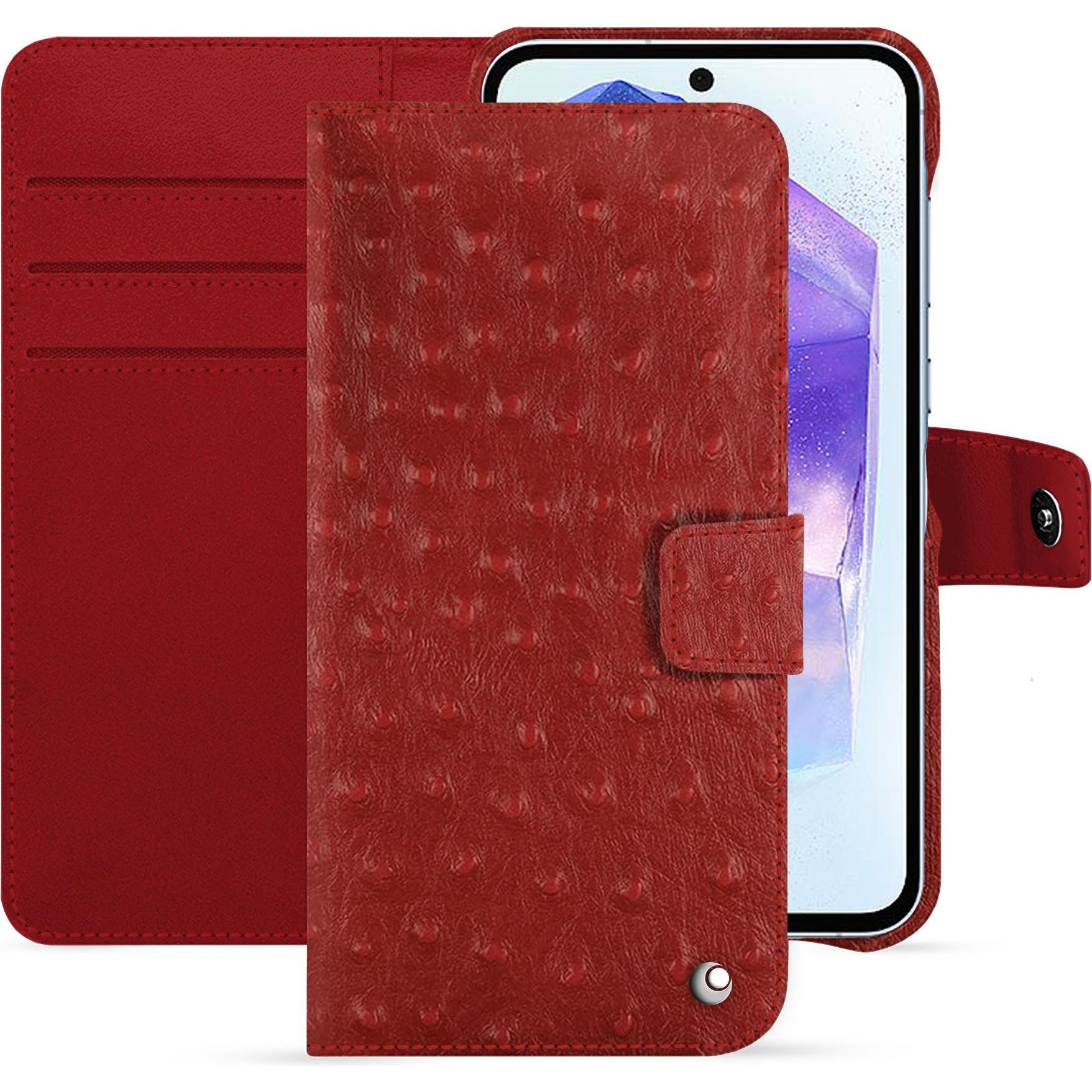 Noreve Lederschutzhülle Samsung Galaxy A55 (Samsung Galaxy A55), Smartphone Hülle, Rot