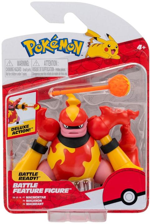 Produktbild Jazwares Pokémon PKW0169 Feature 4.5-Inch Magmortar Battle Figure with Fireball Cannon, Multi