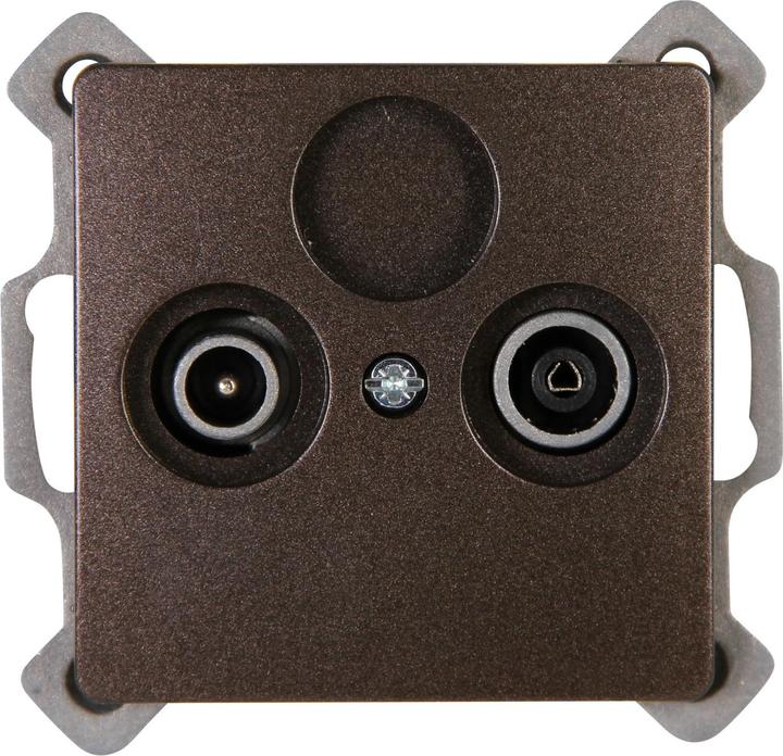 Actual product image Kopp TV/RF aerial socket outlet PARIS rosewood-brown (Plug socket)