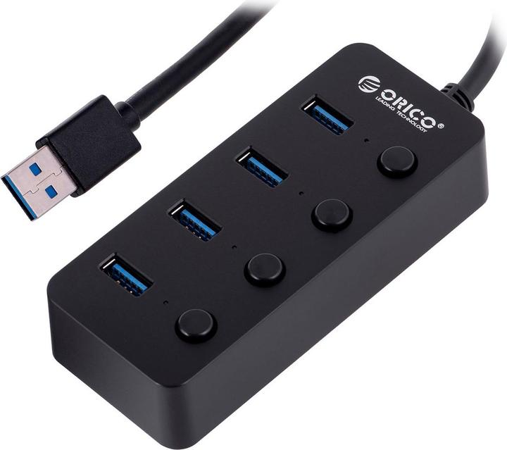 Immagine prodotto Orico HUB USB-A 4X USB-A pasywny Z WYŁĄCZNIKAMI (USB-C, 4 porte)