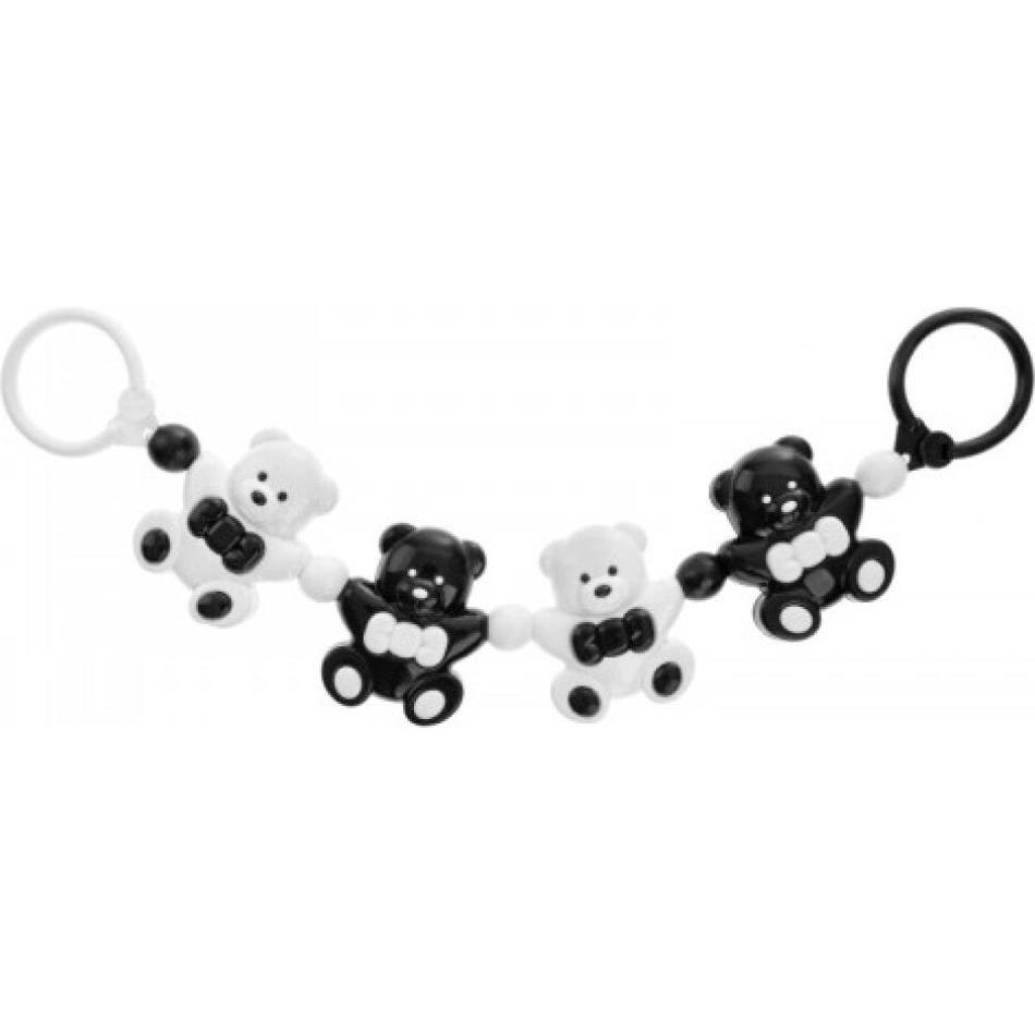 Thumbnail - Akuku, Kinderwagenspielzeug, A0468 Teddybär Kinderwagen Rassel Schwarz Und Weiss
