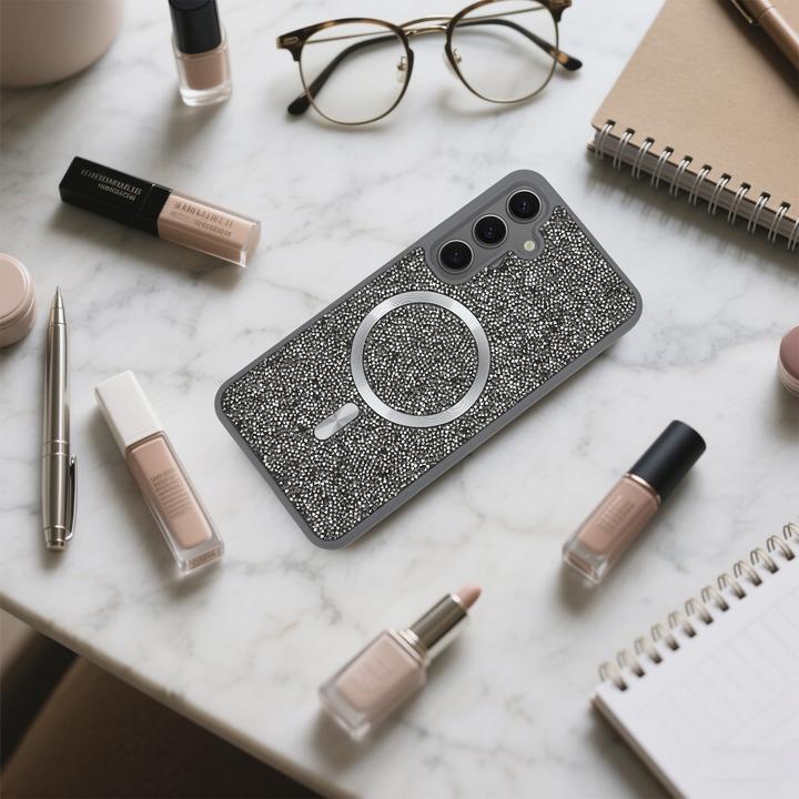 Produktbild Cadorabo Samsung Galaxy S24 PLUS Hülle kompatibel mit MagSafe Glitzer Case (Samsung Galaxy S24+)