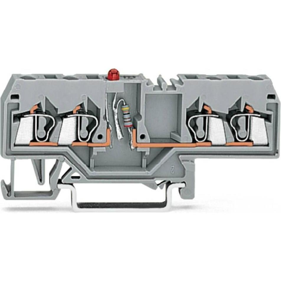 Wago, Collegamento per cavi, Terminale LED da 5 mm con morsetto di tensione Assegnazione: L Grigio 280-658/281-413 100 pezzi