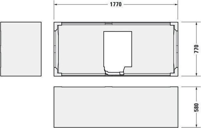 Image du produit Duravit Baignoire D-NEO 180x80 version encastrée 2 RS blanc (160 l, 180 cm, 80 cm)