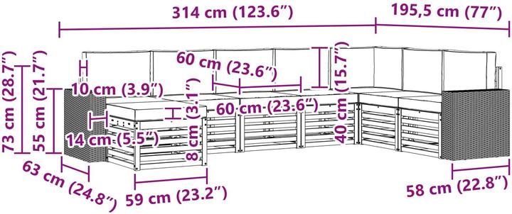 Produktbild vidaXL Outdoor-Sofa