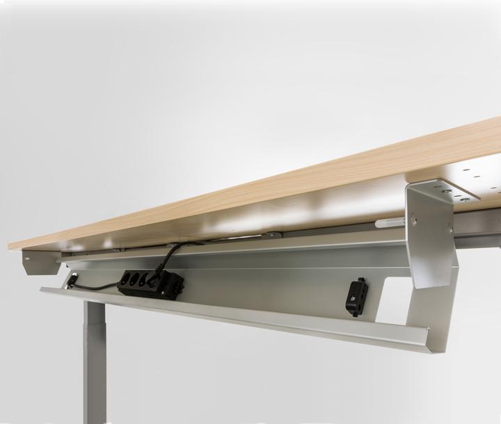 Actual product image Hammerbacher Cable tray, white, hinged 86.2 x 9.3 cm for 120 cm table