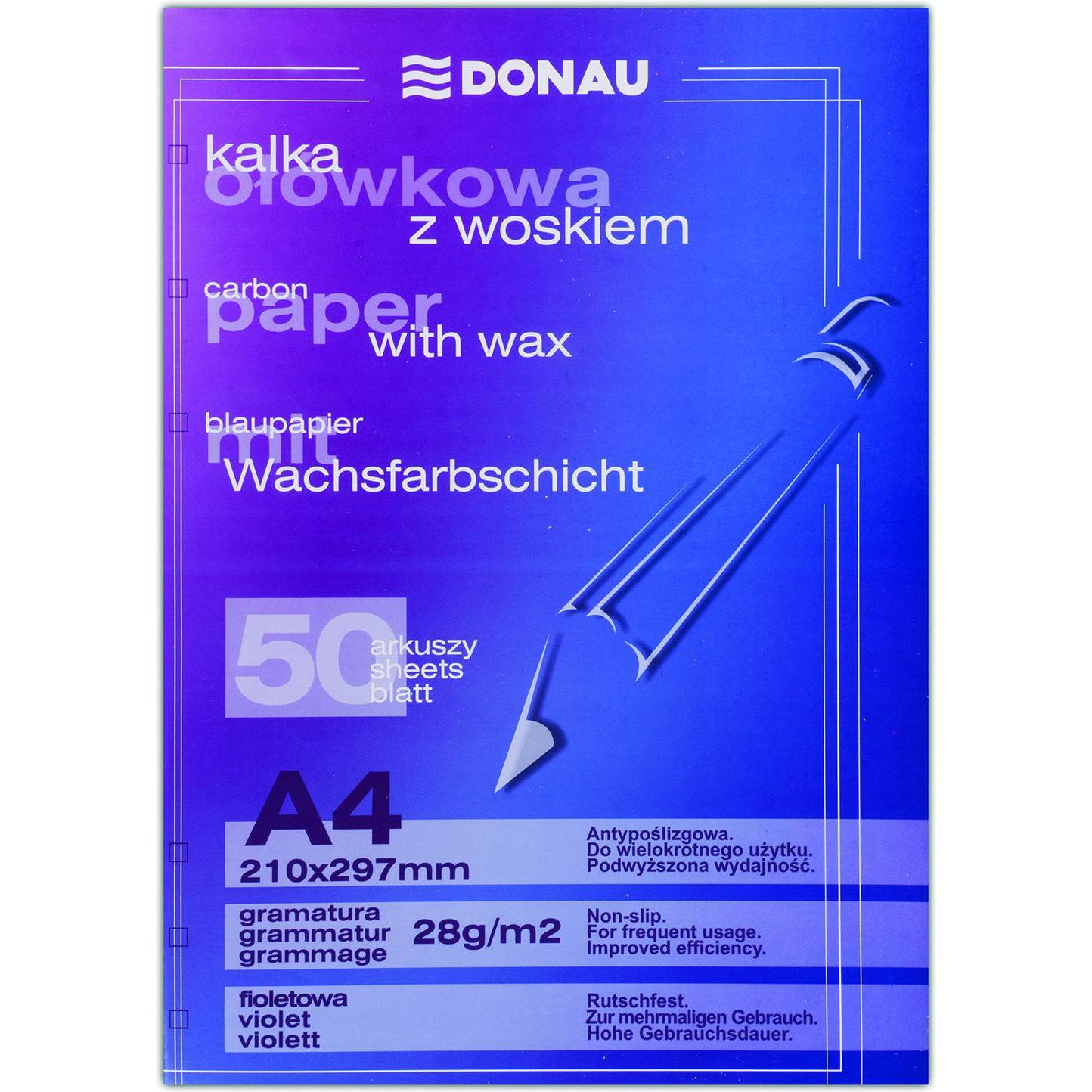 Donau, Carta, Carta carbone a matita, cerata, a4, 50 pezzi, viola (A4)