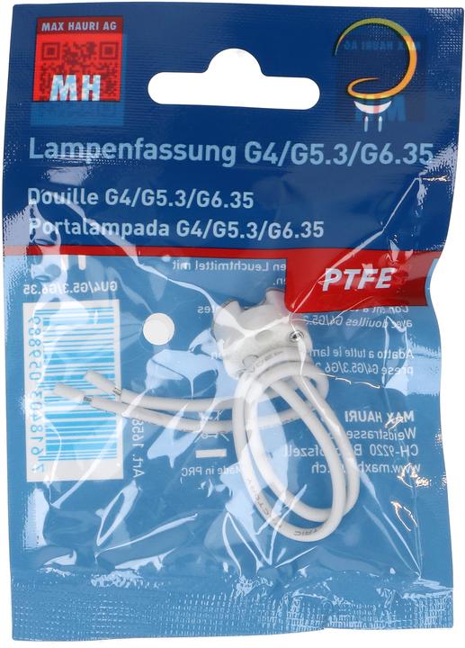Actual product image Max Hauri Halogen socket G4/G5.3/G6.35