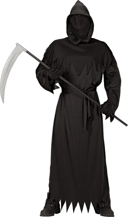 Widmann Grim Reaper Robe mit Kapuze und Maske unsichtbares Gesicht, Gürtel (S, M, L, XL, XXL)