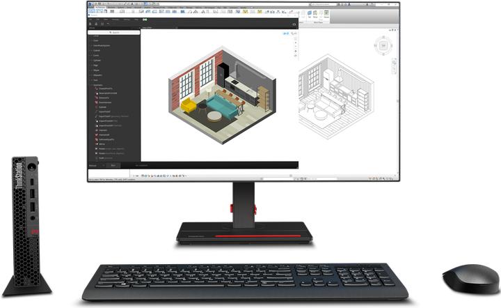 Actual product image Lenovo ThinkStation P3 Tiny (1000 GB, 32 GB, Intel Core i7-14700, T400)