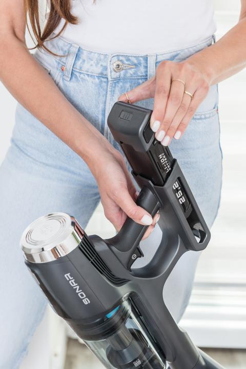 Produktbild ETA ETA223290000 Sonar 2-in-1 rod and handheld vacuum cleaner, Battery life up to 25 min, Gray/Black