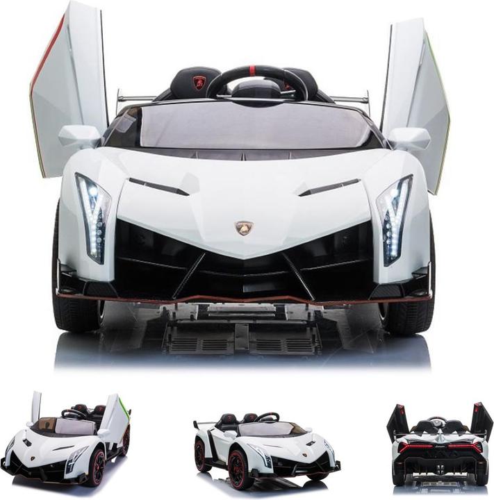 Actual product image Es-toys Children's vehicle white - Electric car "Lamborghini Veneno 615B" - Licensed - 12V7AH, 4 motors (12 V)
