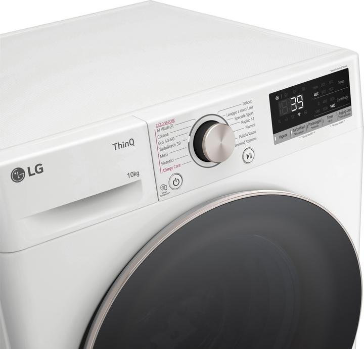 Produktbild LG F4R7010TSWG Waschmaschine 10kg AI DD, Klasse A-10%, 1400 U/min, TurboWash, Dampf (10 kg, Links)