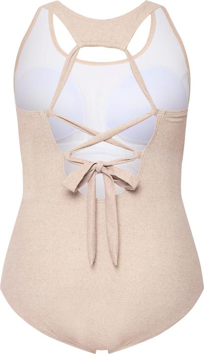 Image du produit Ulla Popken Maillot de bain à bonnets souples, aspect toile de jute. Noeuds fantaisie. (46)