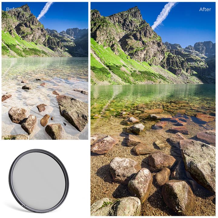 Produktbild K&F Concept 52MM Circular Polarizer Lens Filter Ultra-Slim 18 Multi-Layer Coatings (C Series) (52 mm, Polarisationsfilter)