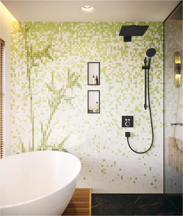 Actual product image hansgrohe HG hose connector FIXFIT SQUARE with non-return valve matt black