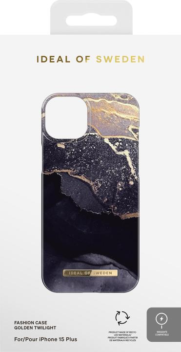 Produktbild iDeal Of Sweden Kunststoff Back Cover Golden Twilight Marble Apple iPhone 15 Plus (Apple iPhone 15 Plus)