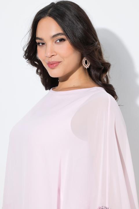 Produktbild Ulla Popken Bluse, Chiffon-Überwurf, U-Boot-Ausschnitt, 3/4-Arm (46, 48)