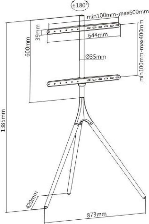 Produktbild Techly 105209 Feste Universal-Stativhalterung für TV-LCD (65", 32 kg)