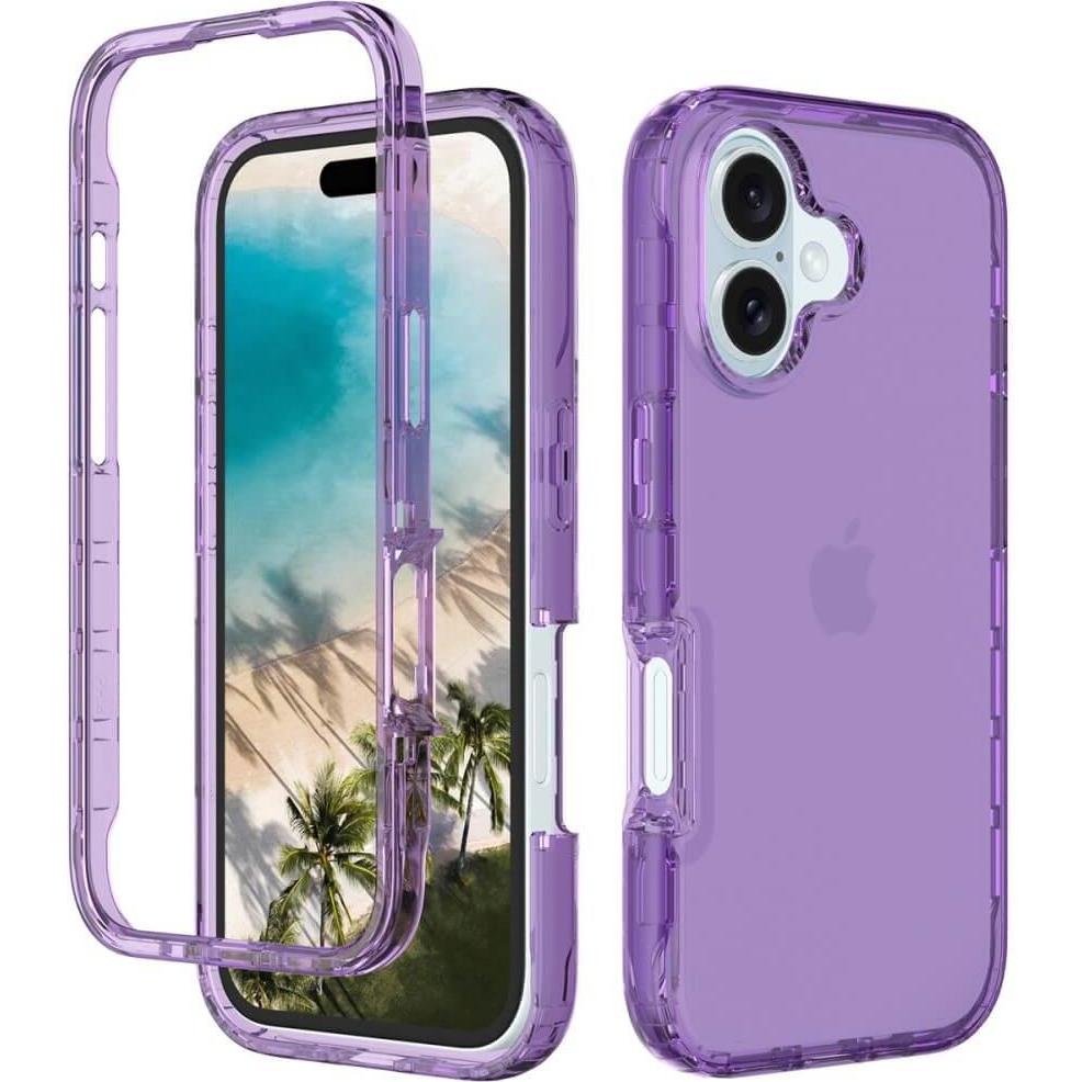 Cover-Discount iPhone 16 - Stossfeste Hybrid Handyhülle (Apple iPhone 16), Smartphone Hülle, Violett