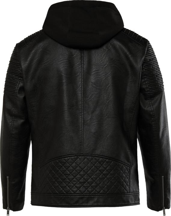 Produktbild Men+ Bikerjacke, Lederoptik, Jersey-Kapuze (7XL)