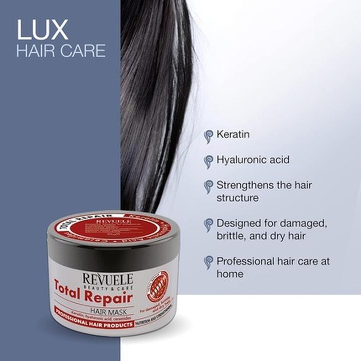 Immagine prodotto Revuele Maschera per capelli Total Repair per capelli danneggiati, fragili e secchi 500ml (500 ml)