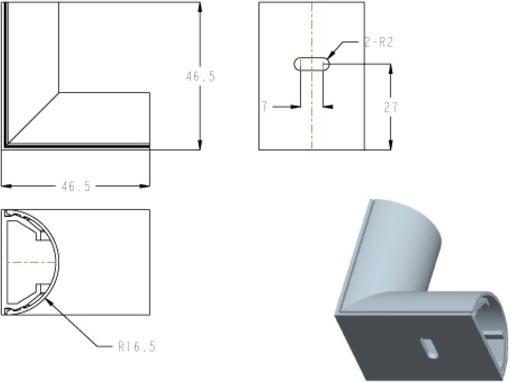 Actual product image Multibrackets Aluminum cable angle cable channels (Cable hole, 1 cm)