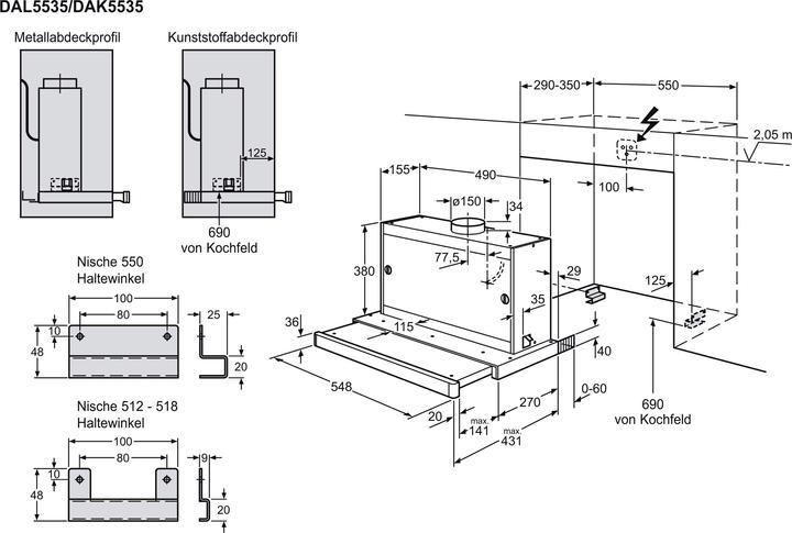Produktbild Electrolux Dal5535we (Wandhaube)