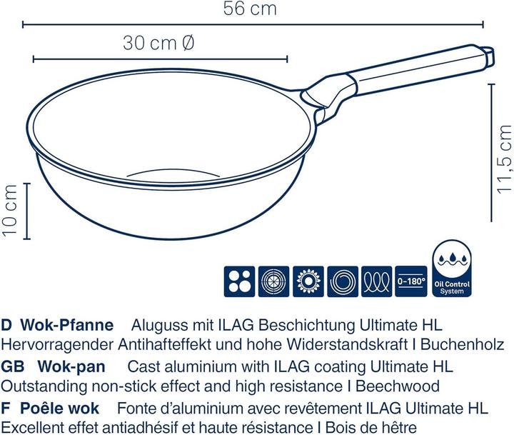 Actual product image Kela Wok pan Vitana (Cast aluminium, 30 x 10 cm)