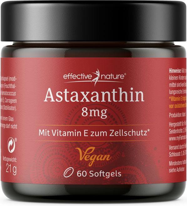 Actual product image Effective Nature Astaxanthin mit Vitamin E (60 Piece, Capsules, 40 g)