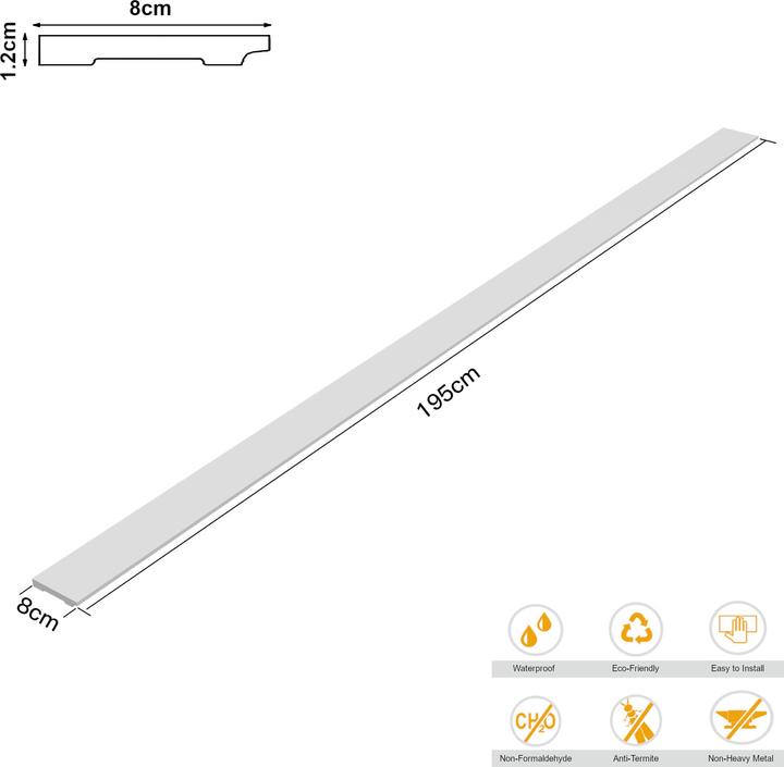 Produktbild Neu.Haus Sockelleisten Coevorden 14er Set 195x8 cm Weiss (14 Stück)