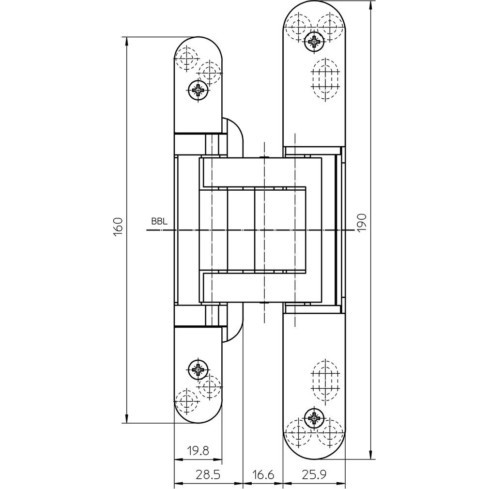 Thumbnail - Simonswerk, Türbeschlag + Scharnier, Objektbänder TECTUS TE 380 3D