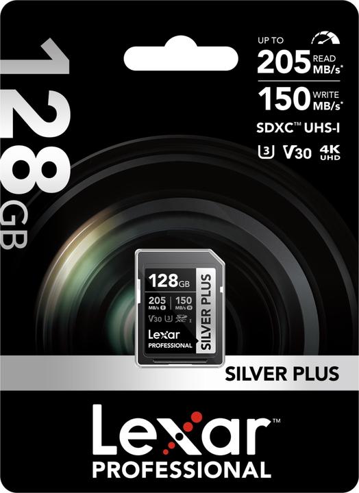 Actual product image Lexar Professional SILVER PLUS (128 GB, SDXC, U3, UHS-I)