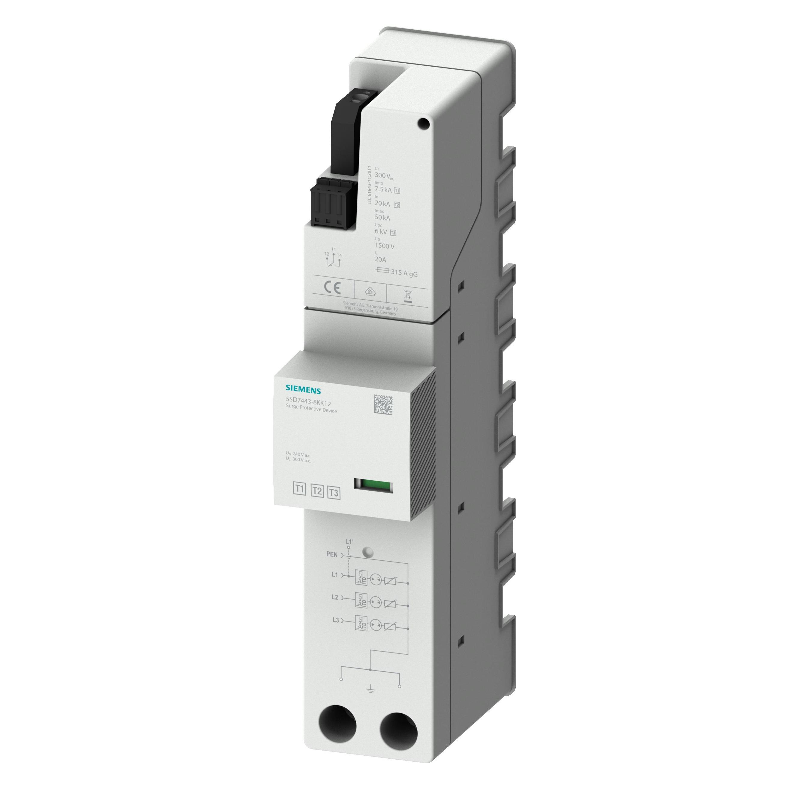 Siemens, Overspanningsbeveiliging, 5SD7443-8KK12 Combinatie arrester Type