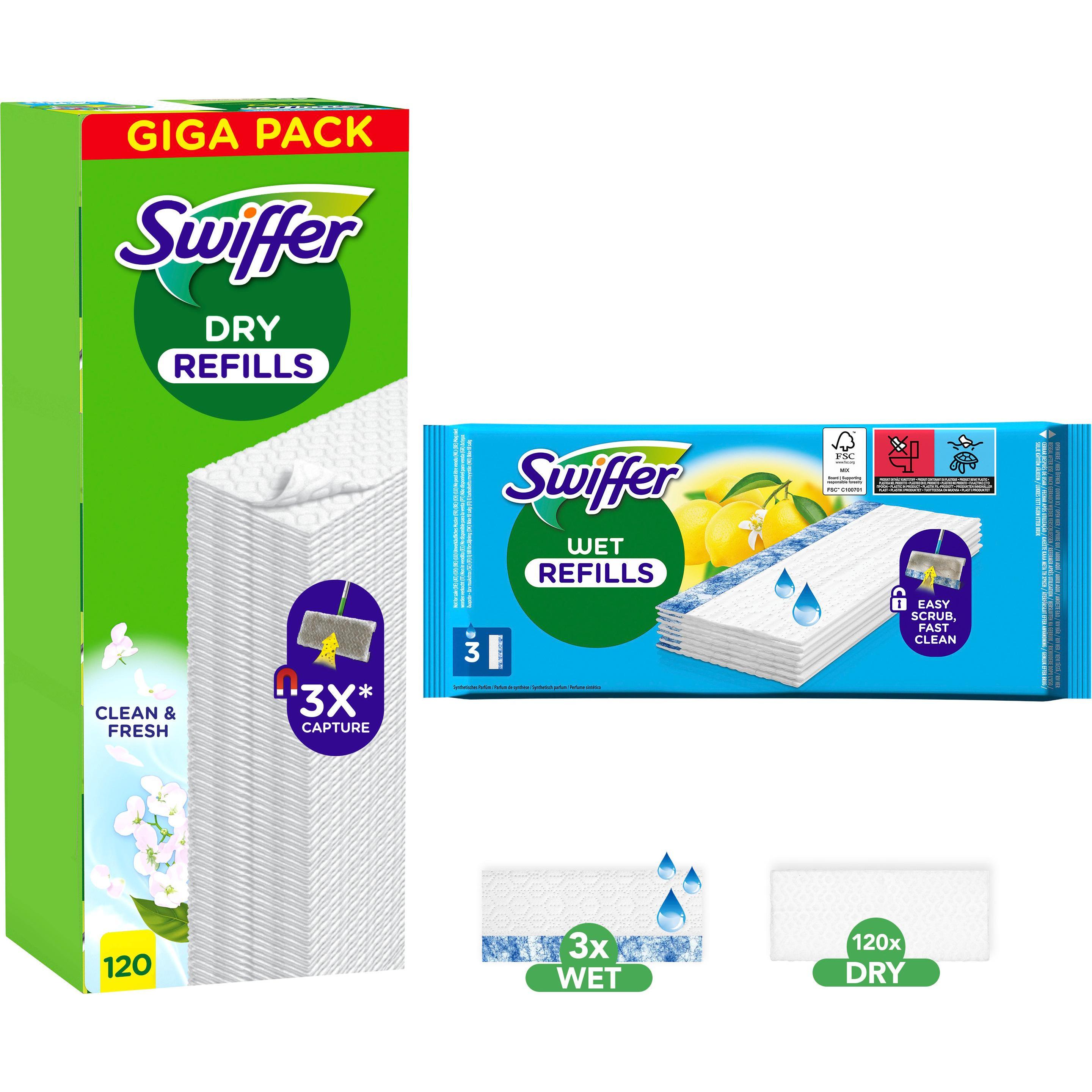 Swiffer Bodenwischer Mit 120 Trockenen Und 3 Feuchten Bodentüchern, Utensili pulizia