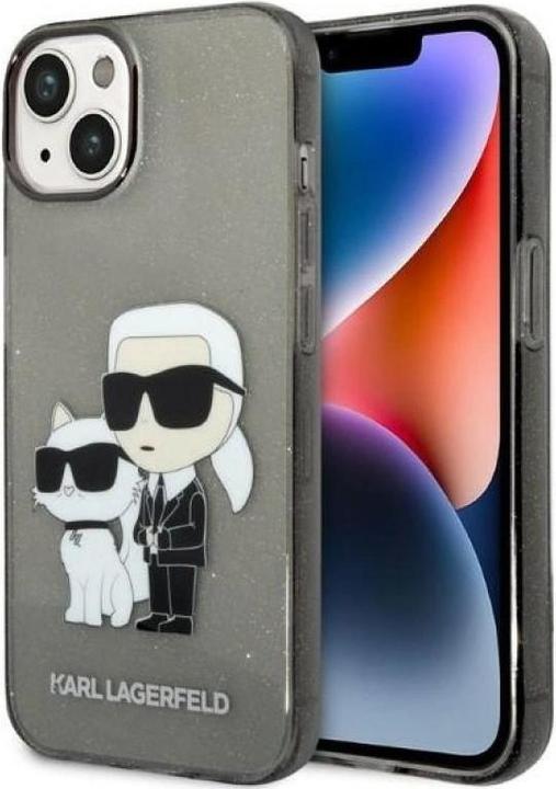 Actual product image Karl Lagerfeld KLHCP14MHNKCTGK iPhone 14 Plus 6.7" czarny/black hardcase Gliter Karl&Choupette (Apple iPhone 14 Plus)