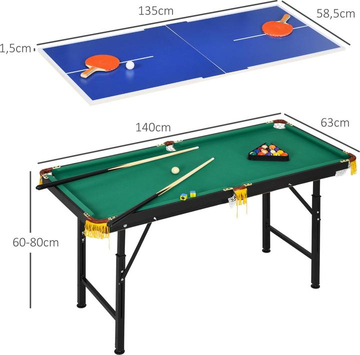 Image du produit Jamb Table de jeu multi-jeux 2en1 Ping-pong & billard