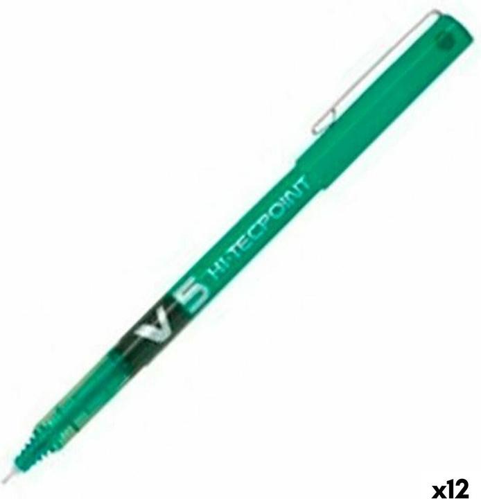 Actual product image Pilot Hi-tecpoint V5 Liquid, green (Green, 12 x)