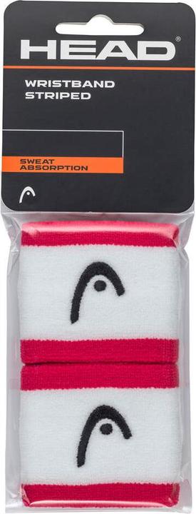 Head Wristband Striped Magenta/White (2x)