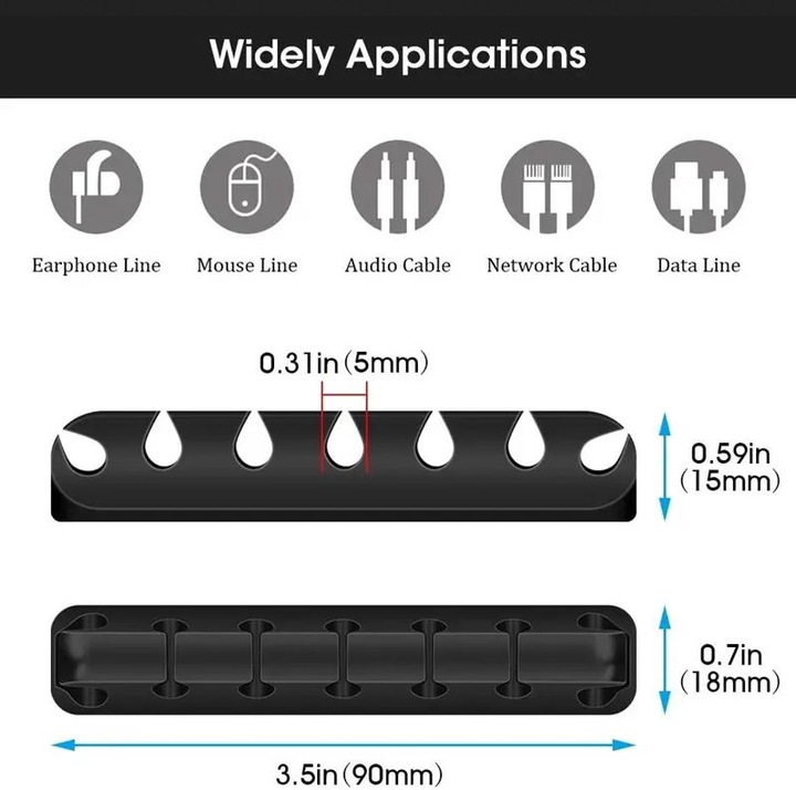 Immagine prodotto PhoneLook Morsetto per cavi in silicone a 7 canali per strisce adesive da tavolo a parete