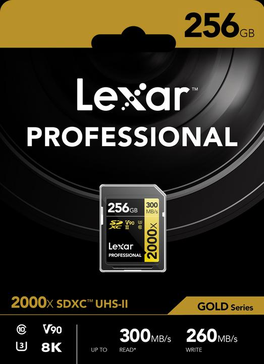 Image du produit Lexar Professional Gold Series (256 Go, SDXC, U3, UHS-II)
