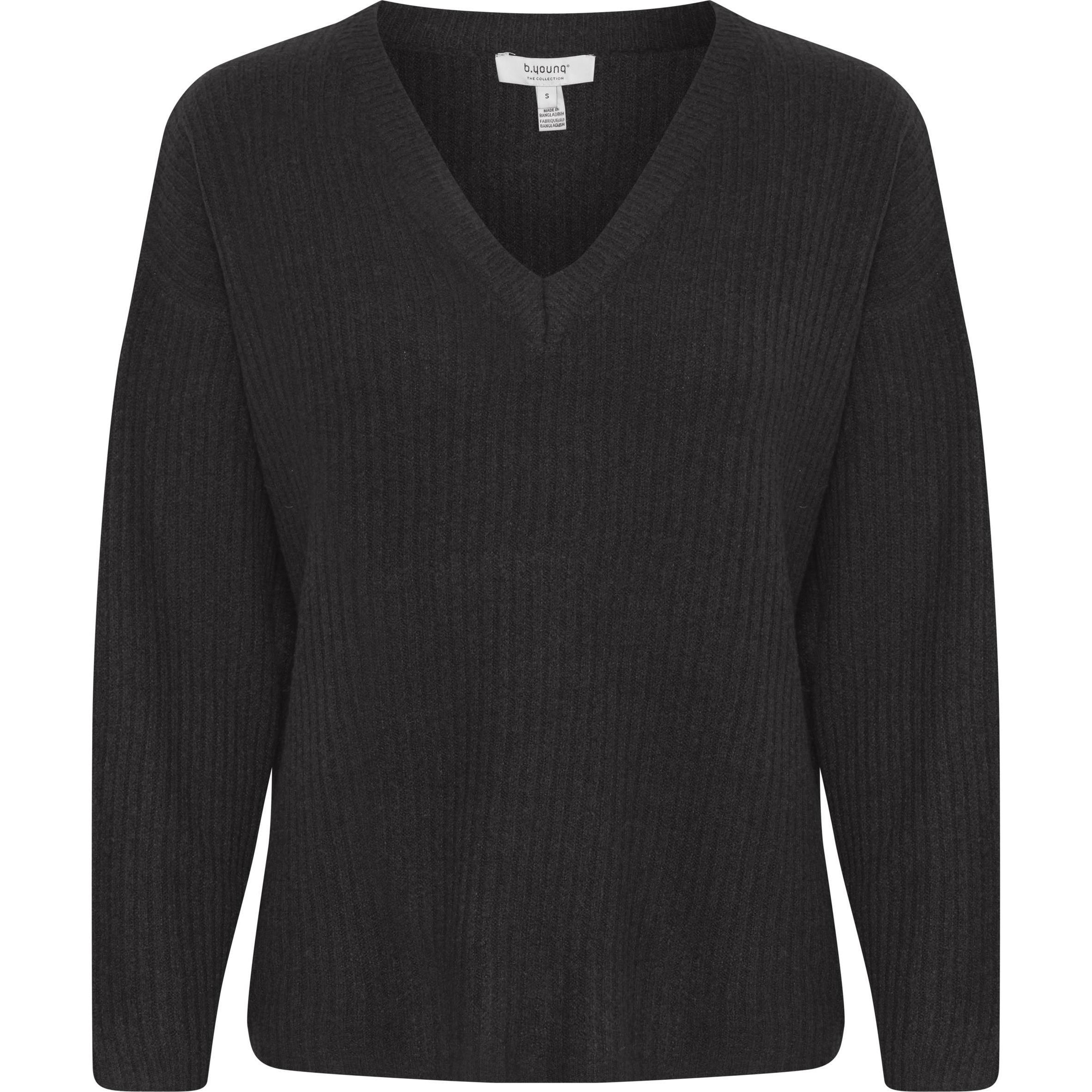 B.young, Damen, Pullover, pullover mit v-auchnitt, damen onema, Schwarz, (S)