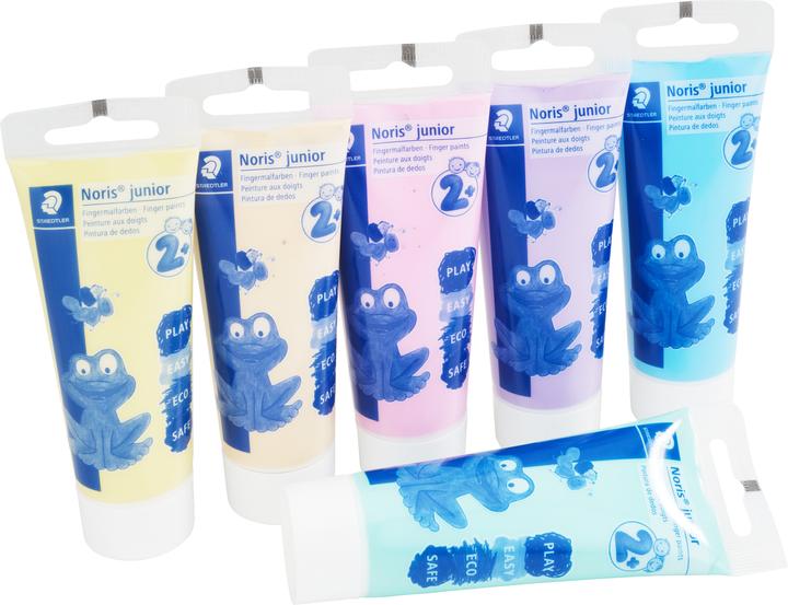 Produktbild Staedtler Fingerfarben 6ST Pastell sortiert (Mint, Rosé, Aqua, Lilac, Peach, Vanilla, 75 ml)