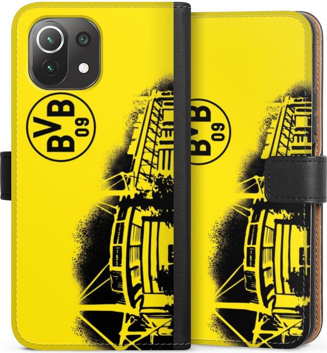 Produktbild DeinDesign Tasche für Xiaomi Mi 11 Lite Handy Flip Case Wallet Cover Handytasche Leder BVB Borussia Dortmund (Xiaomi Mi 11 Lite)