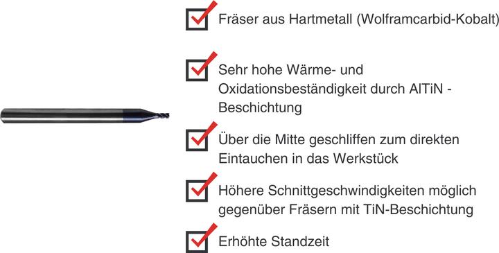 Produktbild Paulimot VHM-Schlichtfräser Ø 2,0 mm 35° mit AlTiN-Beschichtung, 4-schneidig